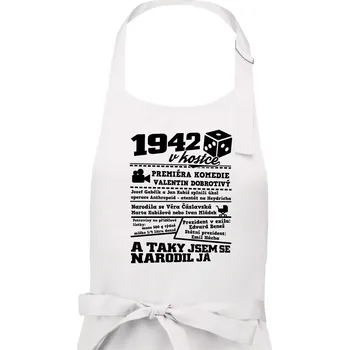 Kuchyňská zástěra 1942 v kostce - Pánská zástěra na vaření - Univerzální velikost ( Bílá )