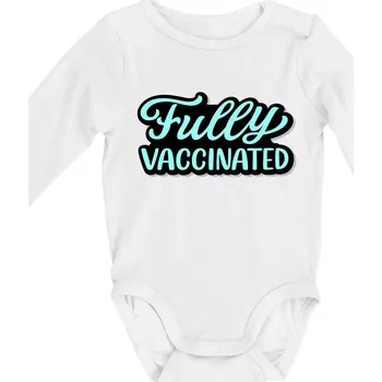 Fully vaccinated - Body kojenecké s dlouhým rukávem - Dlouhý r. do 3 měs ( Bílá )