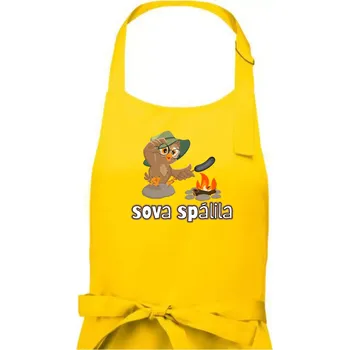 Kuchyňská zástěra Sova spálila - Dámská zástěra na vaření - Univerzální velikost ( Žlutá )