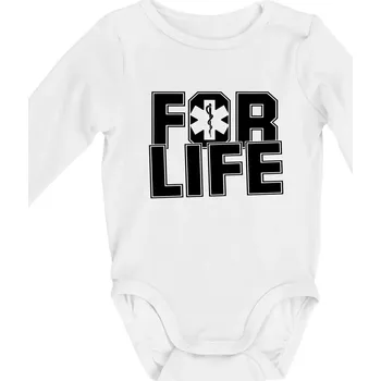For Life - Body kojenecké s dlouhým rukávem - Dlouhý r. 3-6 měs ( Bílá )