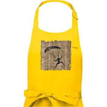Kuchyňská zástěra Egyptské hieroglyfy paraglide - Pánská zástěra na vaření - Univerzální velikost ( Žlutá )