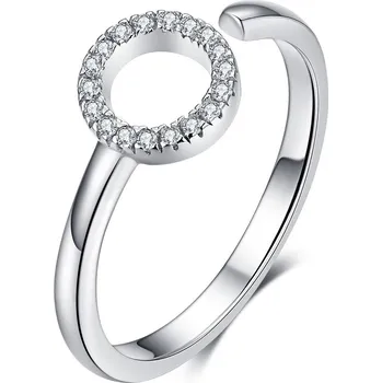 Prsten Endy-shop Stříbrný otevřený prsten se zirkonovým kroužkem