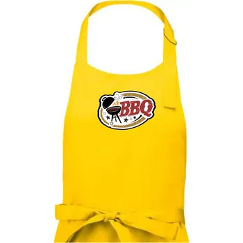 Kuchyňská zástěra BBQ logo - Pánská zástěra na vaření - Univerzální velikost ( Žlutá )