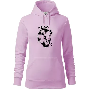 Dámská mikina Zdravotnické srdce - Mikina dámská Cape s kapucí - S ( Orchid )