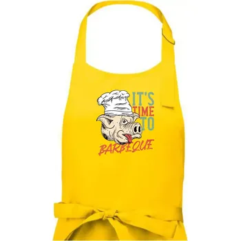 Kuchyňská zástěra It's Time to Barbeque - Pánská zástěra na vaření - Univerzální velikost ( Žlutá )