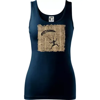 Dámské tričko Egyptské hieroglyfy paraglide - Dámské tílko - L ( Námořní modrá (velmi tmavá - téměř černá) )