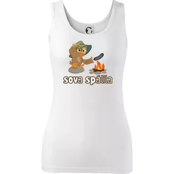 Dámské tričko Sova spálila - Dámské tílko - L ( Bílá )