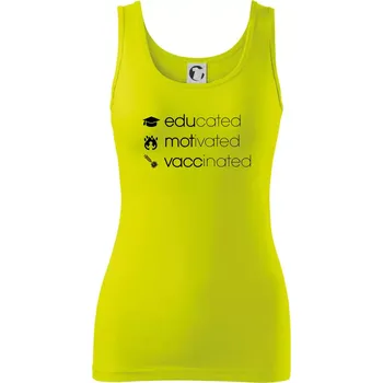 Dámské tričko Educated motivated vaccinated - Dámské tílko - XS ( Limetková )