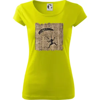 Dámské tričko Egyptské hieroglyfy paraglide - Dámské triko Pure - M ( Limetková )