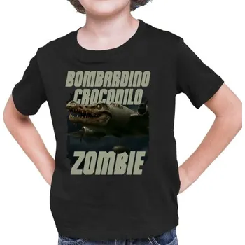 Žertovný předmět Bombardino Crocodilo zombie - krokodýl bombardér - Italian Brainrot - dětské tričko s potiskem- Tričkový.cz