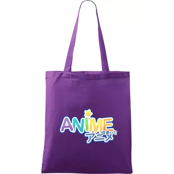 Anime nápis duhový - Taška bavlněná - 42 x 38 cm ( Fialová )