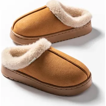 Dámské sandále Teplé domácí pantofle pro ženy a muže s protiskluzovou podrážkou Barva: Khaki, Velikost: 44-45