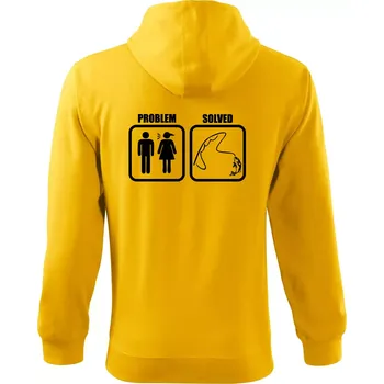 Pánská mikina Problém rybaření - Mikina s kapucí na zip trendy zipper - XL ( Žlutá )