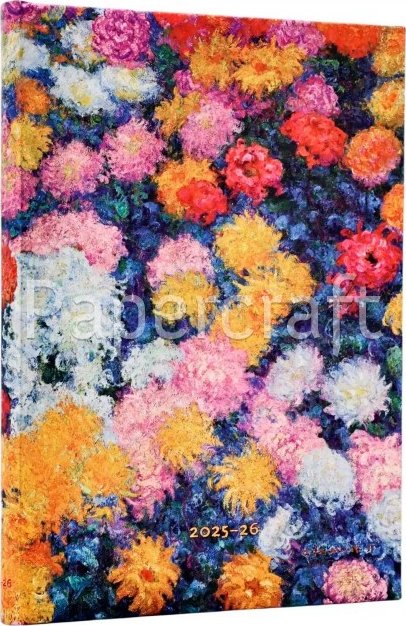 Diář Paperblanks 18měsíční 2025-2026 Monet’s Chrysanthemums midi - 107006007
