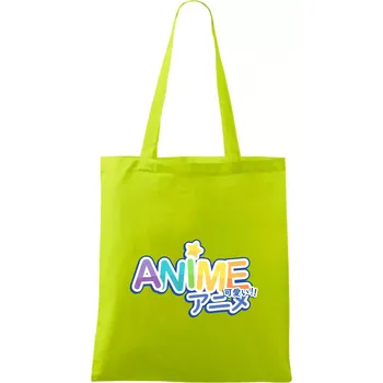 Anime nápis duhový - Taška bavlněná - 42 x 38 cm ( Limetková )