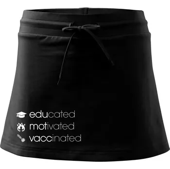 Dámská sukně Educated motivated vaccinated - Sportovní sukně - two in one - XL ( Černá )
