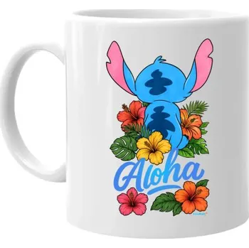 Žertovný předmět Aloha - hrnek s potiskem pro fanoušky Lilo i Stich- Tričkový.cz