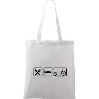 Eat sleep koloběžka velké a malé kolo - Taška bavlněná - 42 x 38 cm ( Bílá )