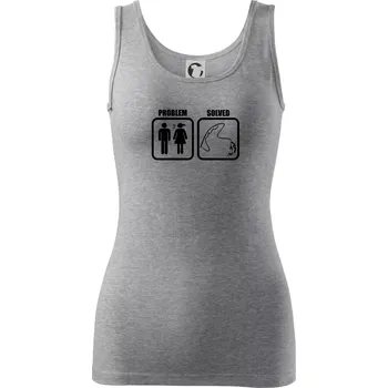 Dámské tričko Problém rybaření - Dámské tílko - XS ( Tmavě šedý melír )