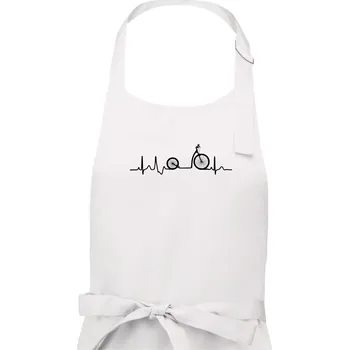Kuchyňská zástěra EKG Koloběžka velké a malé kolo - Pánská zástěra na vaření - Univerzální velikost ( Bílá )
