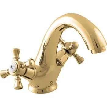 Vodovodní baterie Morava retro Vodovodní baterie umyvadlová, bez výpusti, ručka 3, zlatá MK328.0Z