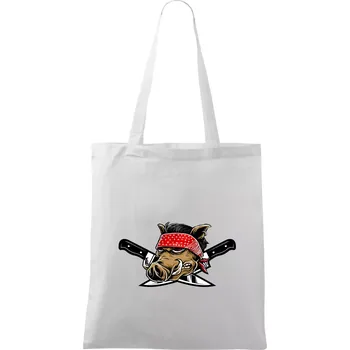 Divočák nože - Taška bavlněná - 42 x 38 cm ( Bílá )