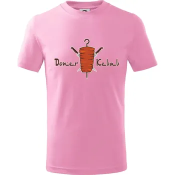 Döner Kebab - Tričko dětské bavlněné - 104-110cm / 3-4 roky ( Růžová )
