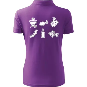Grilovací ikony - Polokošile dámská Pique Polo - 2XL ( Fialová )