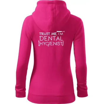 Dámská mikina Trust me I'm dental hygienist - Dámská mikina trendy zipper s kapucí - 2XL ( Purpurová )