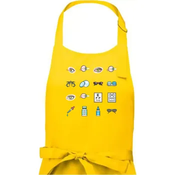 Kuchyňská zástěra Oční lékař ikony - Pánská zástěra na vaření - Univerzální velikost ( Žlutá )