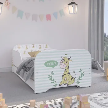 Dětská postel Krásná dětská postel s motivem žirafy 160 x 80 cm