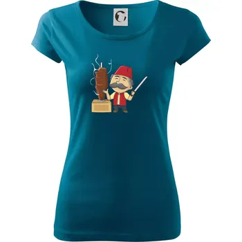 Dámské tričko Kebab kuchař - Dámské triko Pure - S ( Petrolejová )