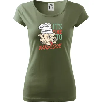 Dámské tričko It's Time to Barbeque - Dámské triko Pure - XL ( Khaki )