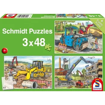 Puzzle Puzzle SCHMIDT na staveništi 3×48 dílků