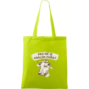 Pro mě je králem zvířat kráva - Taška bavlněná - 42 x 38 cm ( Limetková )