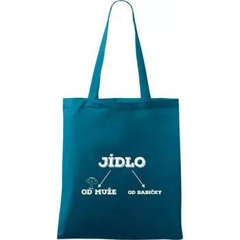 Rozdělení jídla - Taška bavlněná - 42 x 38 cm ( Petrolejová )
