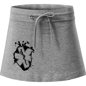 Dámská sukně Zdravotnické srdce - Sportovní sukně - two in one - L ( Tmavě šedý melír )