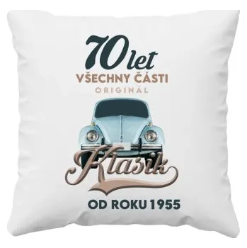 Žertovný předmět 70 let - Všechny části originál - Klasik od roku 1955 - polštář s potiskem- Tričkový.cz