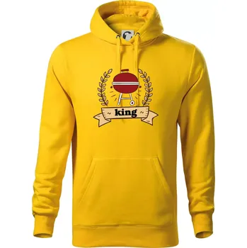 Pánská mikina Kulatý gril King - Mikina pánská Cape s kapucí - 3XL ( Žlutá )