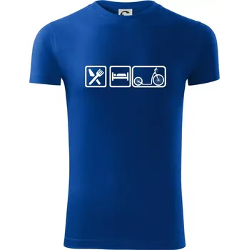 Pánské tričko Eat sleep koloběžka velké a malé kolo - Viper FIT - Pánské zůžené tričko - M ( Královská modrá )