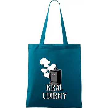 Nákupní taška Král udírny - Taška bavlněná - 42 x 38 cm ( Petrolejová )