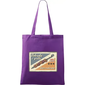 Dobrota z grilu - Taška bavlněná - 42 x 38 cm ( Fialová )