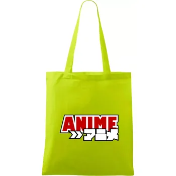Anime nápis červený - Taška bavlněná - 42 x 38 cm ( Limetková )