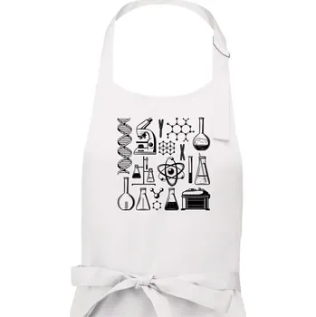 Kuchyňská zástěra Laboratoř - ikony - Dámská zástěra na vaření - Univerzální velikost ( Bílá )