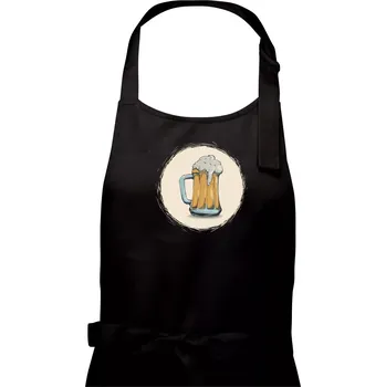 Kuchyňská zástěra Pivečko ke grilu - Dámská zástěra na vaření - Univerzální velikost ( Černá )