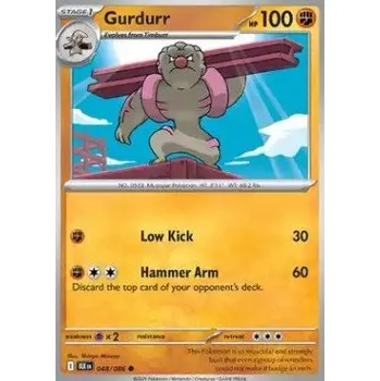 Sběratelská karetní hra Pokémon BLK 048/086 Gurdurr - Black Bolt Stav: Near Mint, Verze: NORMAL