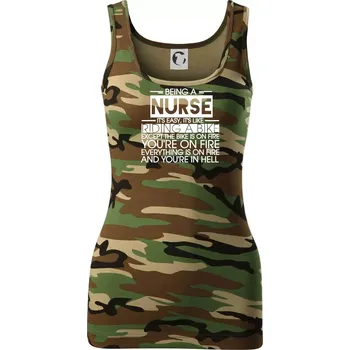 Dámské tričko Being a nurse - bike - Dámské Maskáčové tílko - M ( Hnědý maskáč )