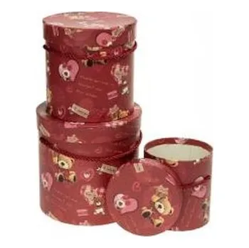 Set školních potřeb Pudełko Flower Box 3szt Miś czerwony ROZETTE