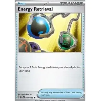 Karetní hra Pokémon WHT 082/086 Energy Retrieval - White Flare Stav: Near Mint, Verze: REVERSE HOLO