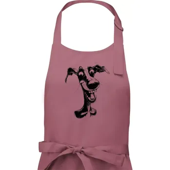Kuchyňská zástěra Černobílá karikatura chrt - Pánská zástěra na vaření - Univerzální velikost ( Starorůžová )